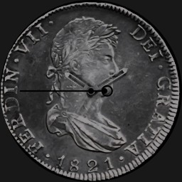 Silver, Spanish Dollar, Friedrich VII, 1821