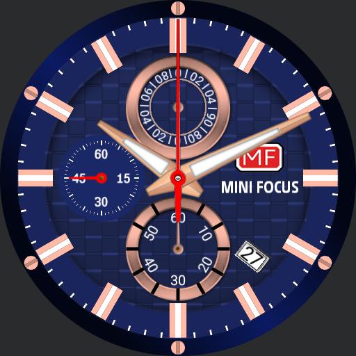 Mini Focus Chronograph Chronometer Blue / Rose Gold