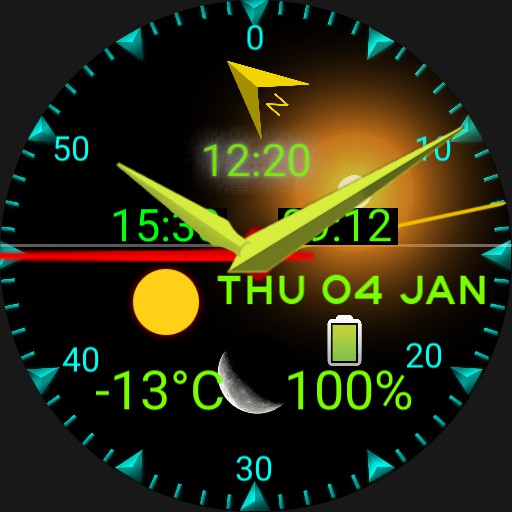 Solar and Lunar clock Analog Copy