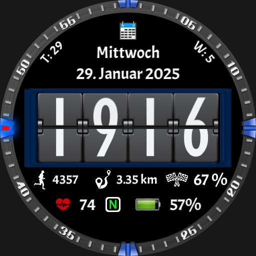 Flip Clock blau
