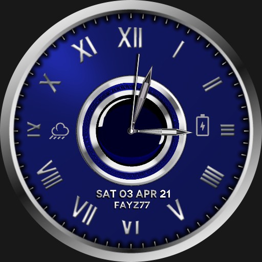 Electric blue and chrome watch face 2.