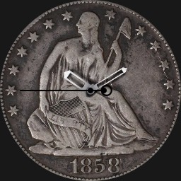 Silver, Seated Liberty, Half Dollar, 1858