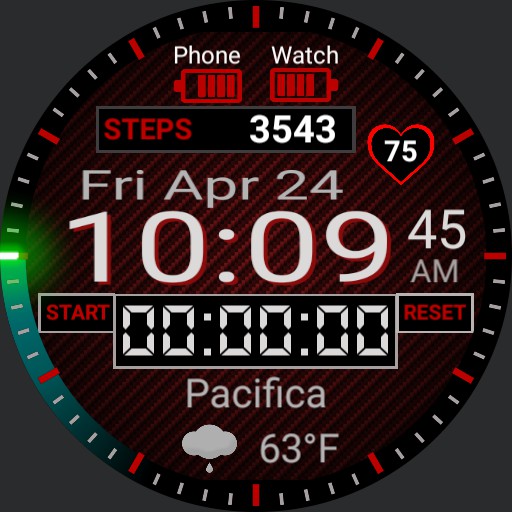 Black Red Face w/Heart  Steps