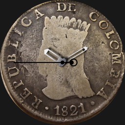 Silver, Gran Colombia, 1 Peso, 1821