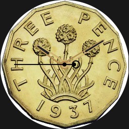 Nickel Brass, UK, Edward VIII, 3 Pence, 1937 