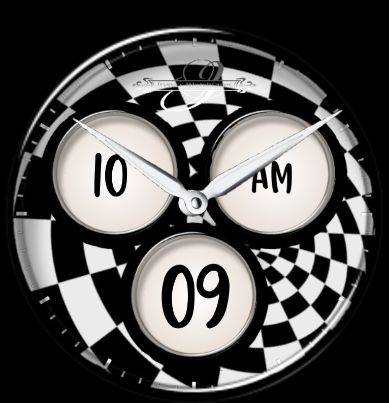 Clock Schwarz Weiss Spirale 1