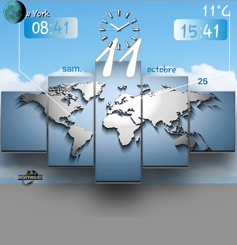 Mto large 003 world clock weather color loc. Time Copy