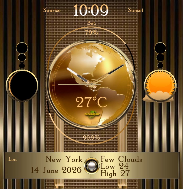 Horloge large ronds 005 gold world Copy