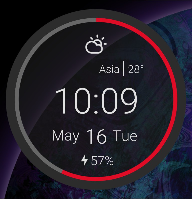 Circular battery + time + weather Copy