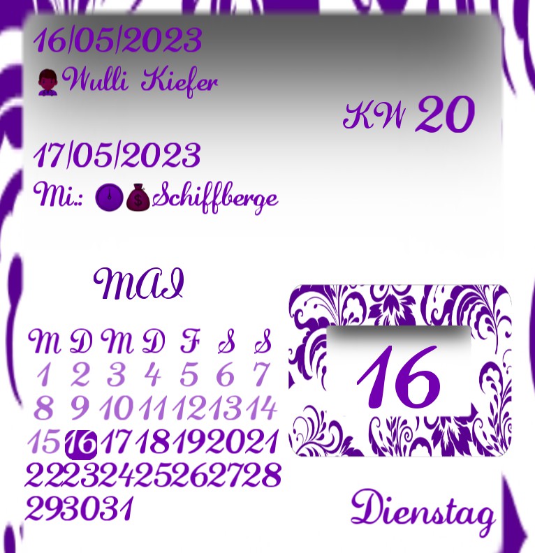 Kalender  lila Muster 