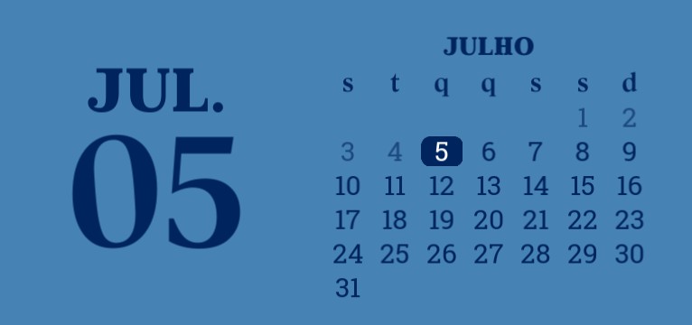 Blue widget calendar/ Calendario azul