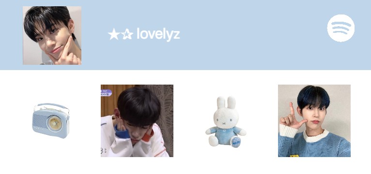 spotify widget blue and white