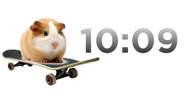 Simple hamster on skateboard clock widget