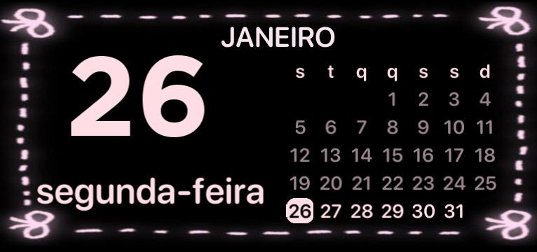 Calendario Rosa e Preto