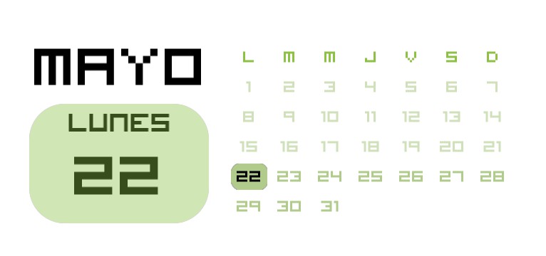 Calendar green cute/Calendario verde cute