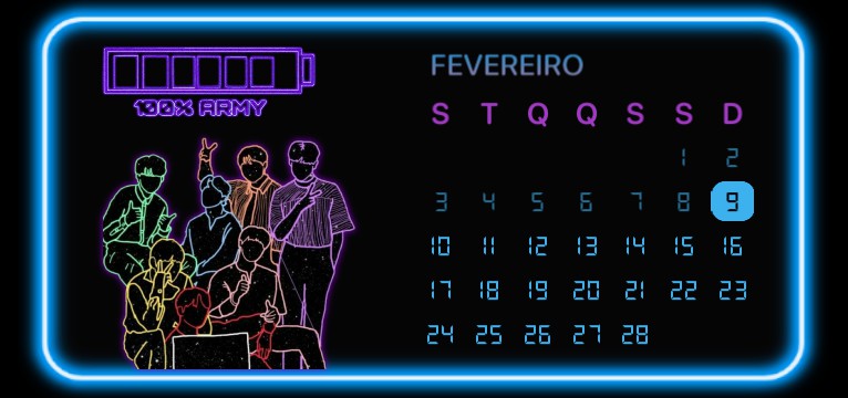 BTS NEON CALENDAR 