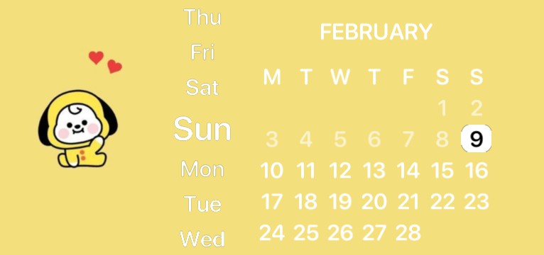 bt21 chimmy calendar 