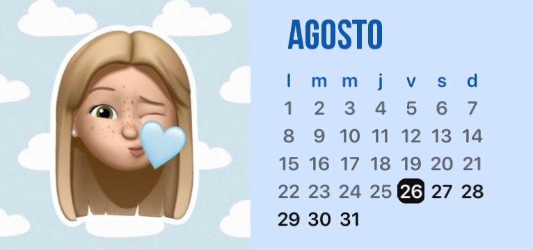 memoji blonde girl and calendar