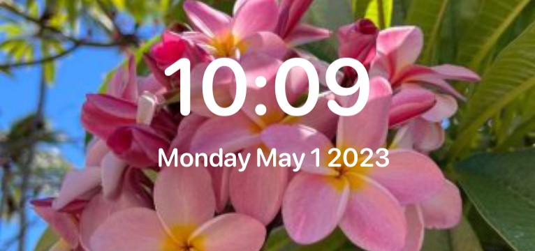 summer widget with time and date