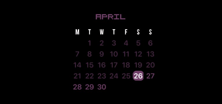Calendar purple