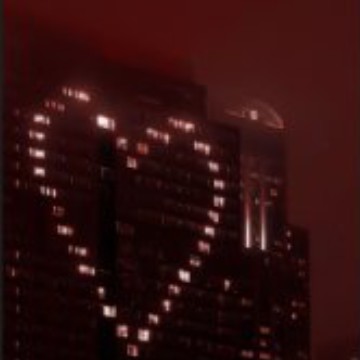 dark red blurry city