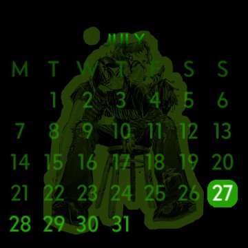 green Yuri calender 