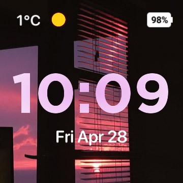 Pink Widget Clock pink clock - widgetopia homescreen widgets for iPhone / iPad / Android