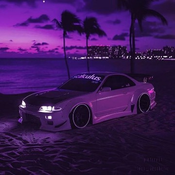 purple car 