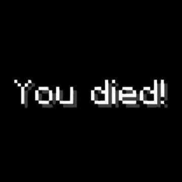 minecraft "You died" text