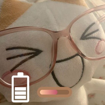 cat plushie with glasses pink