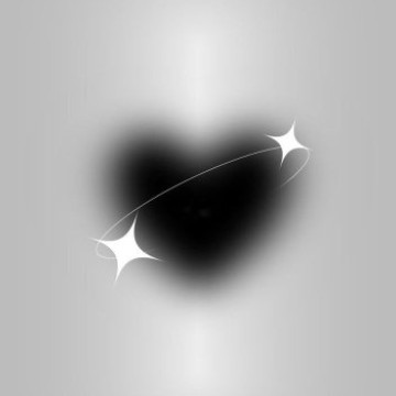 Black heart With stars around
