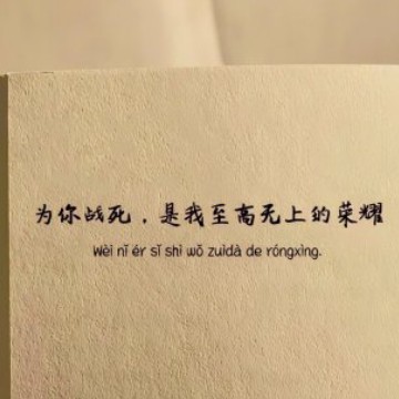 to die for you is my greatest honor 